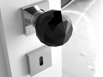 GEO Ø 50 BLACK - Crystal door knob by Glass Design - view 2